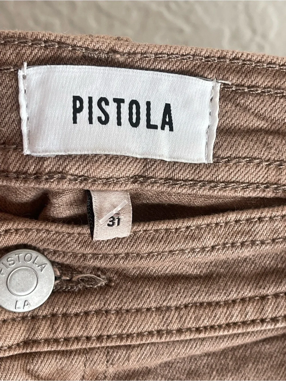 Pistola Penny Vrop High-Rise Wide Leg Jeans in Taupe